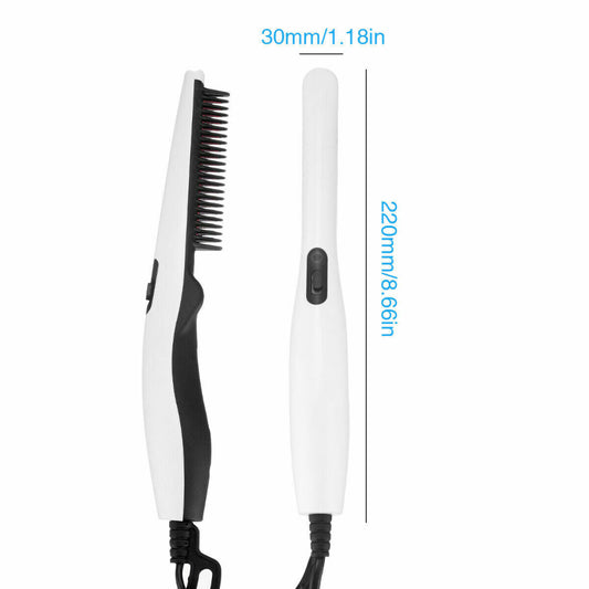 Fast Heated Electric Straight Hair Comb Beard Straightener Brush Styler For Men Women