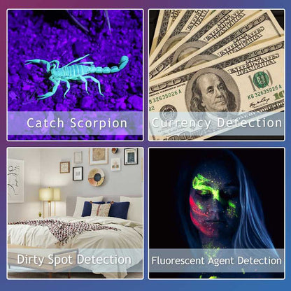 LED UV Flashlight Detection Lamp with Zoomable Feature