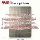 A square gray textured panel shown on a white background with measurement labels and red warning text about possible random holes in the product. The top reads &