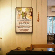 Vintage metal wall art displayed in a cozy dining area, enhancing the nostalgic and romantic atmosphere of the space.