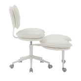 Side profile of the Flexible Meditation Chair showing adjustable seat height and extended base for cross-legged sitting comfort.