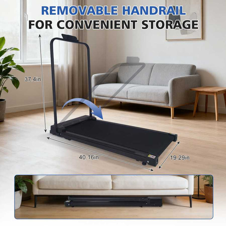 Compact treadmill dimensions: 40.16 x 19.29 inches for home use