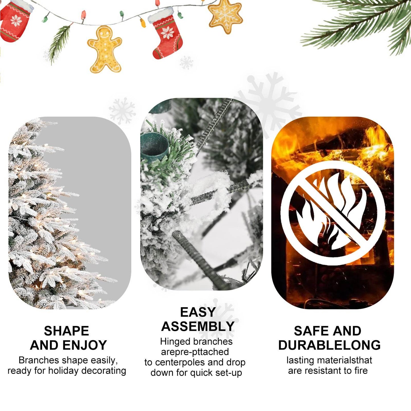 4ft Flocked Pre-Lit Christmas Tree with 150 Lights