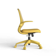 Yellow office chair on a white background