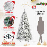 Flocked Christmas tree 8 ft size chart