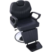 Barber Chair - Heavy Duty Hydraulic | PU Leather, Adjustable with padded seat, armrests, and footrest for salon use