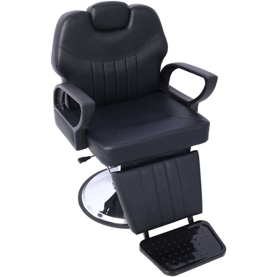 Barber Chair - Heavy Duty Hydraulic | PU Leather, Adjustable with padded seat, armrests, and footrest for salon use