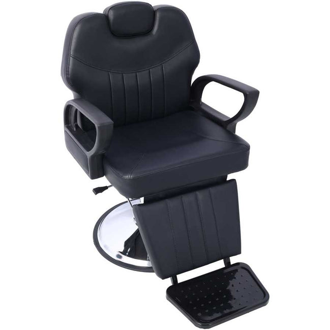 Barber Chair - Heavy Duty Hydraulic | PU Leather, Adjustable with padded seat, armrests, and footrest for salon use