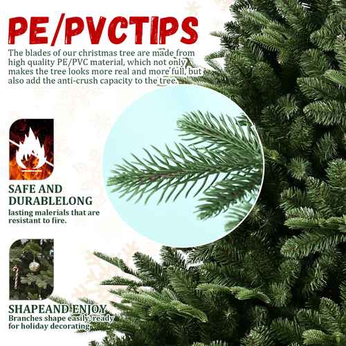 4 ft Christmas tree PE and PVC tips close-up