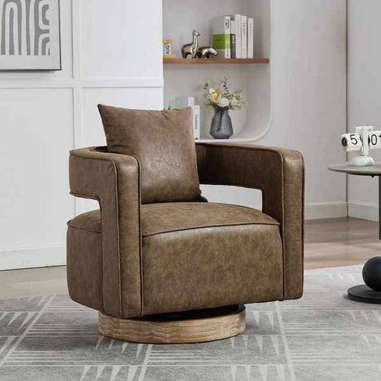 Swivel Accent Barrel Chair with Modern Design