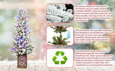 Flocked Christmas tree with LED lights product details