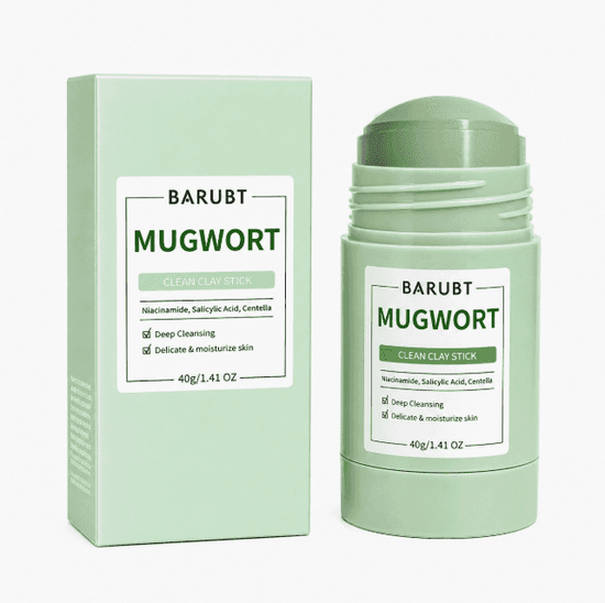 Baribt Mugwort Clean Clay Stick and packaging on a white background