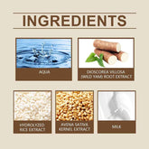 List of ingredients with corresponding images and names on a beige background