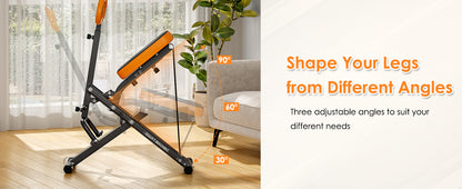 Adjustable squat angles on Squat Machine Home - Full Body Fitness for targeting leg muscles at 30°, 60°, and 90°.