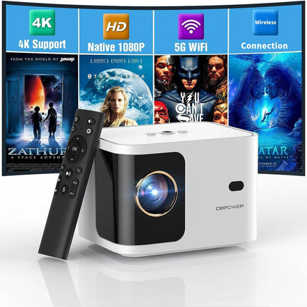 mlnshops Bluetooth Portable Video Projector 1080P 4K