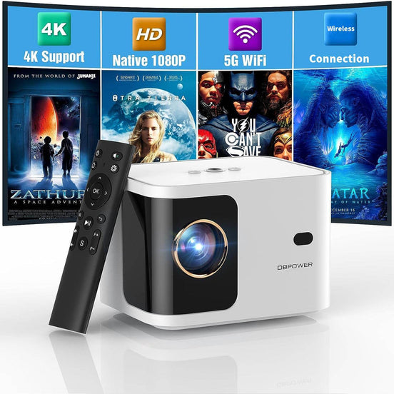mlnshops Bluetooth Portable Video Projector 1080P 4K