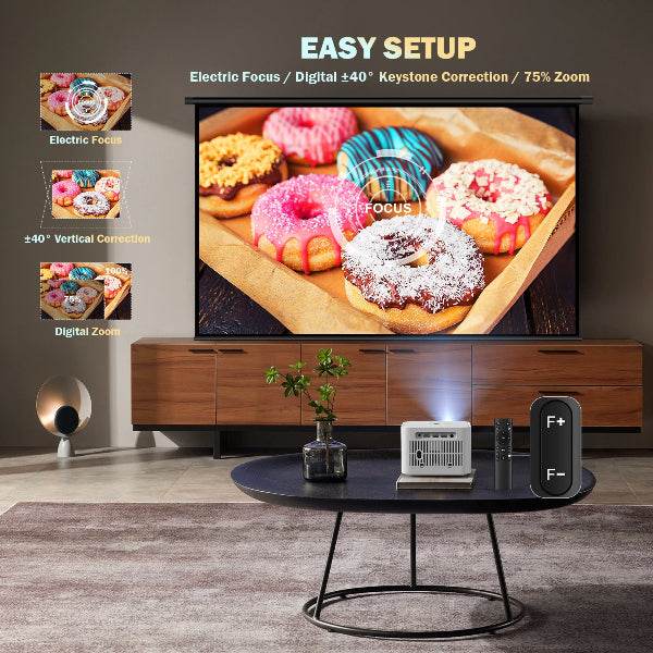 mlnshops Bluetooth Portable Video Projector 1080P 4K