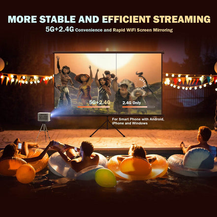 mlnshops Bluetooth Portable Video Projector 1080P 4K