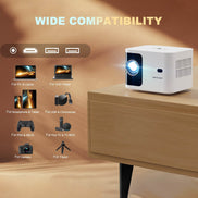 mlnshops Bluetooth Portable Video Projector 1080P 4K