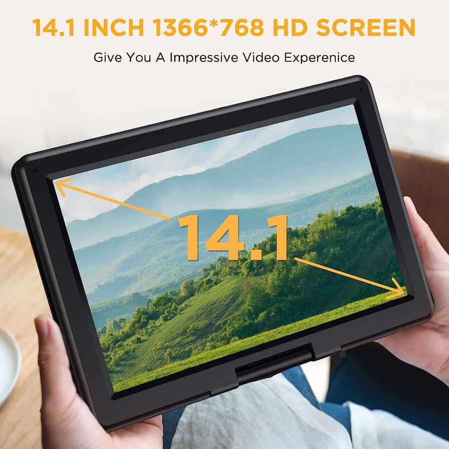 mlnshops Portable DVD Player with Large Screen - 15.6" HD Display