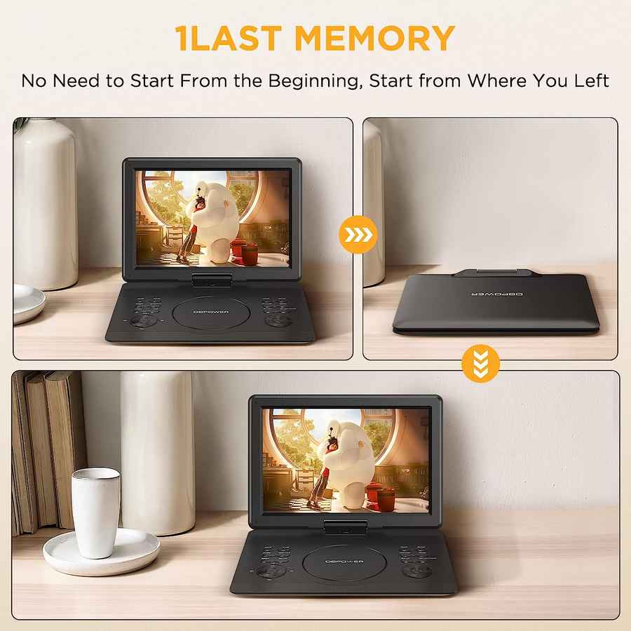 mlnshops Portable DVD Player with Large Screen - 15.6" HD Display