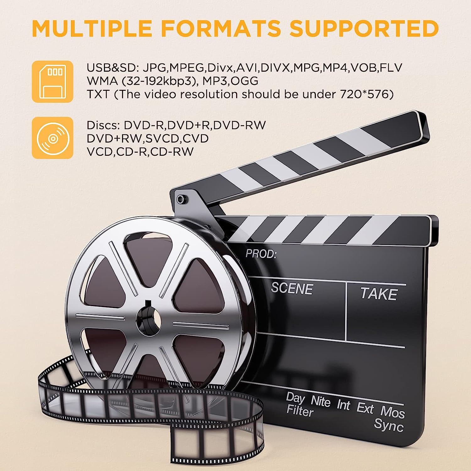 mlnshops Portable DVD Player with Large Screen - 15.6