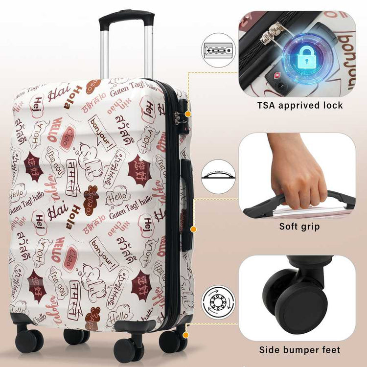 Luggage Set 3 Piece – Hardshell Suitcases with Spinner Wheels and TSA Lock, Lightweight Durable PC+ABS, Vibrant Glossy Expandable Design for Travel (20&