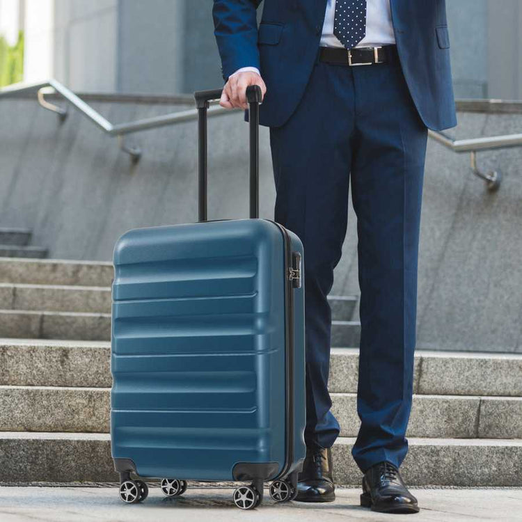 Hardshell ABS Carry-On Luggage with Spinner Wheels, Lightweight Travel Suitcase Set with Foldable Duffel Bag for Men & Women, 20Inch
