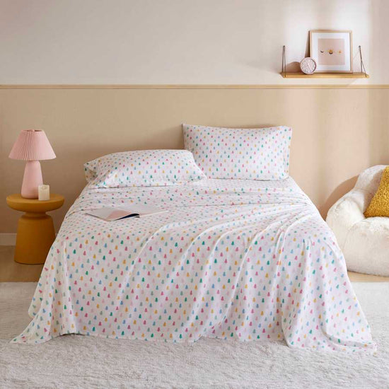 3-Piece Twin XL 100% Cotton Flannel Pigment Printed Sheet Set
