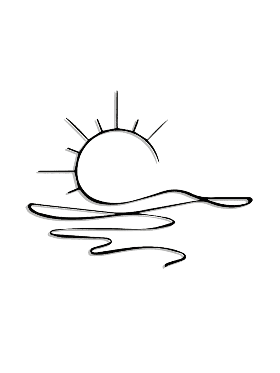 Sunrise metal wall decor with minimalist design and shadows