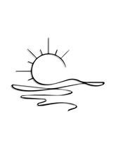 Sunrise metal wall decor with minimalist design and shadows