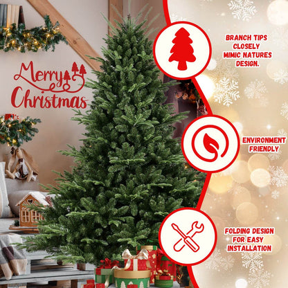 Full-Shaped 5FT Christmas Tree with 1129 Tips – PE/PVC Mixed Needles, Wide Base for Large Spaces, Hinged Structure for Easy Setup, Metal Stand for Strong Support*