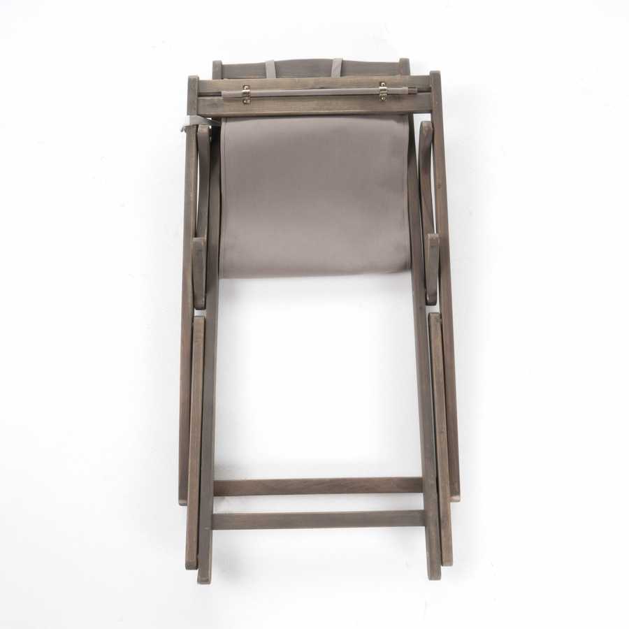 Wooden chair with a gray cushion on a white background