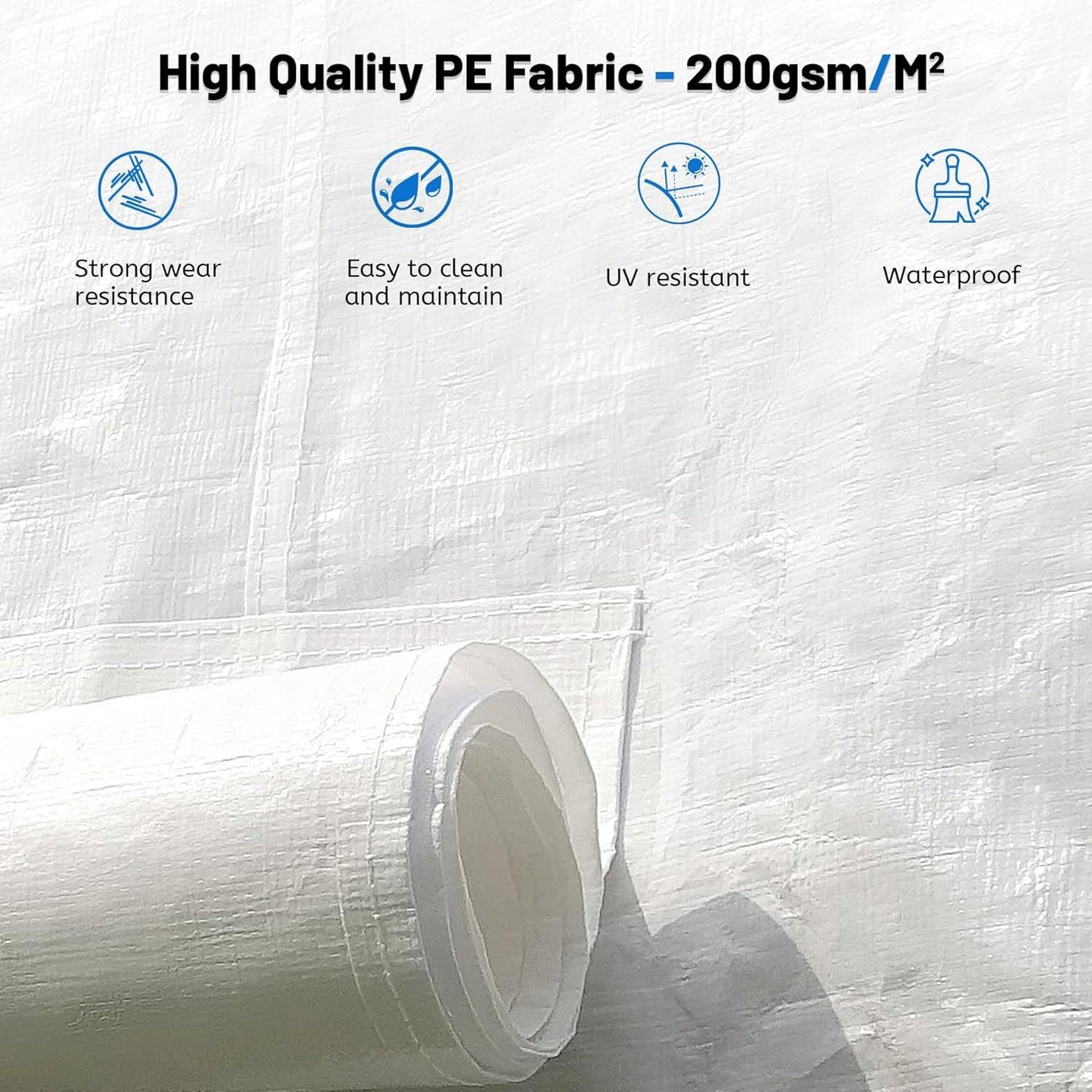 10'x12' Gazebo Cover for Hardtop Gazebos, Outdoor Universal Winter Gazebo Cover with Sidewalls and Mesh Windows, All Season Waterproof Enclosed Gazebo Cover, White