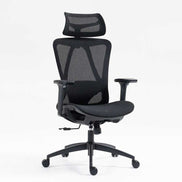 High back mesh office chair with ergonomic design, adjustable armrests, and headrest for enhanced comfort in modern office settings.