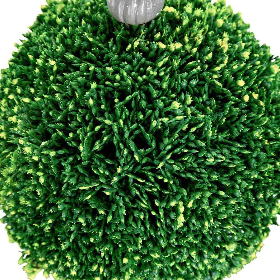 Decorative Boxwood Sphere on Metal Spire Accent