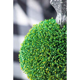 Decorative Boxwood Sphere on Metal Spire Accent