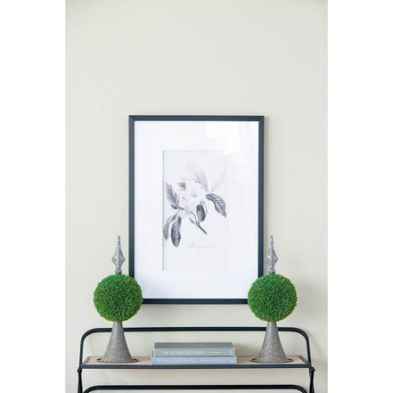 Decorative Boxwood Sphere on Metal Spire Accent