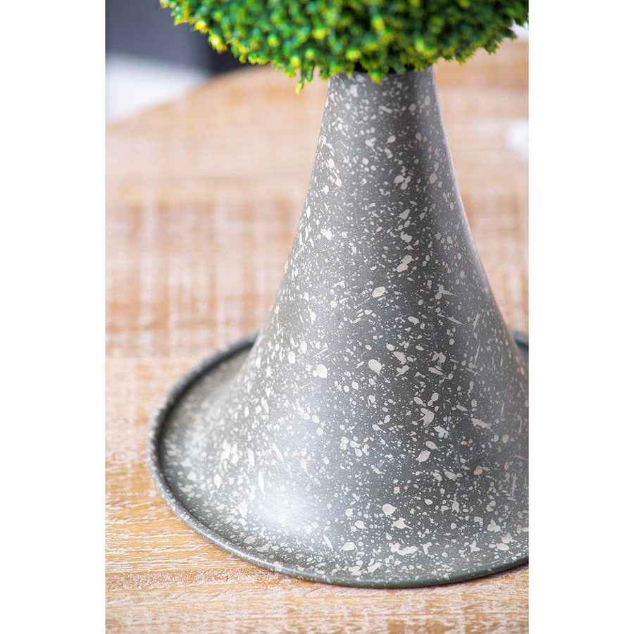 Decorative Boxwood Sphere on Metal Spire Accent