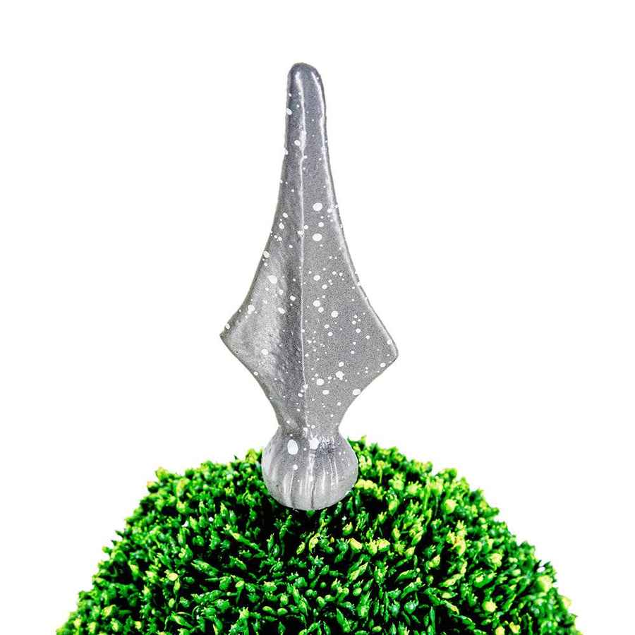 Decorative Boxwood Sphere on Metal Spire Accent