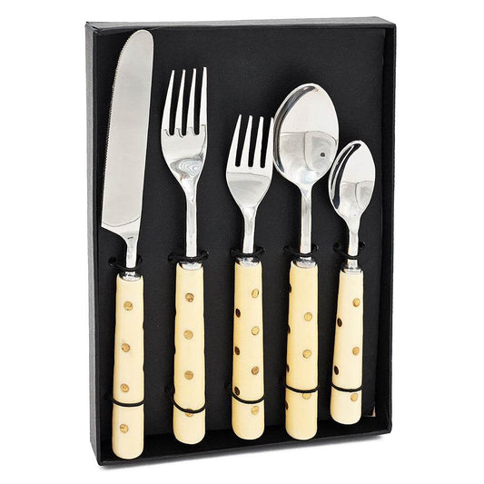 MLNshops Boxed Cutlery Set for Gifting - Elegant Polka Dot Handle Default
