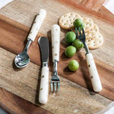 MLNshops Boxed Cutlery Set for Gifting - Elegant Polka Dot Handle
