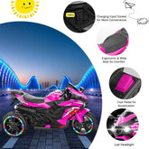mlnshops 12V Kids Electric Motorcycle with LED Lights