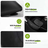 Adjustable footrest on salon chair with textured surface