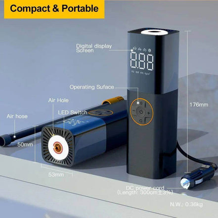MLNshops Digital Car Tire Pump for Quick Inflation