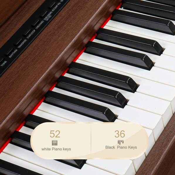 mlnshops Digital Piano with Triple Pedals - Wood Finish