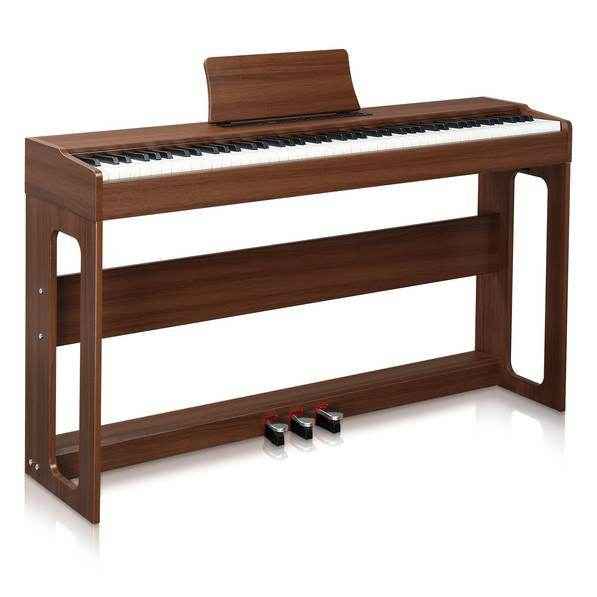 mlnshops Digital Piano with Triple Pedals - Wood Finish