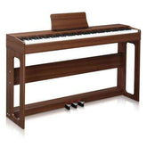 mlnshops Digital Piano with Triple Pedals - Wood Finish