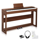 mlnshops Digital Piano with Triple Pedals - Wood Finish Default Title