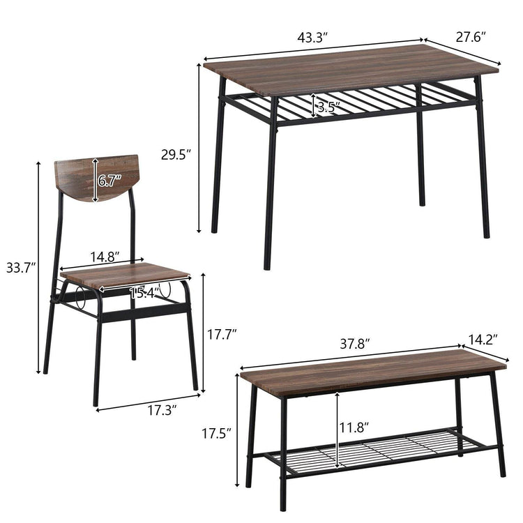 MLNshops Dining Room Table with Bench Set